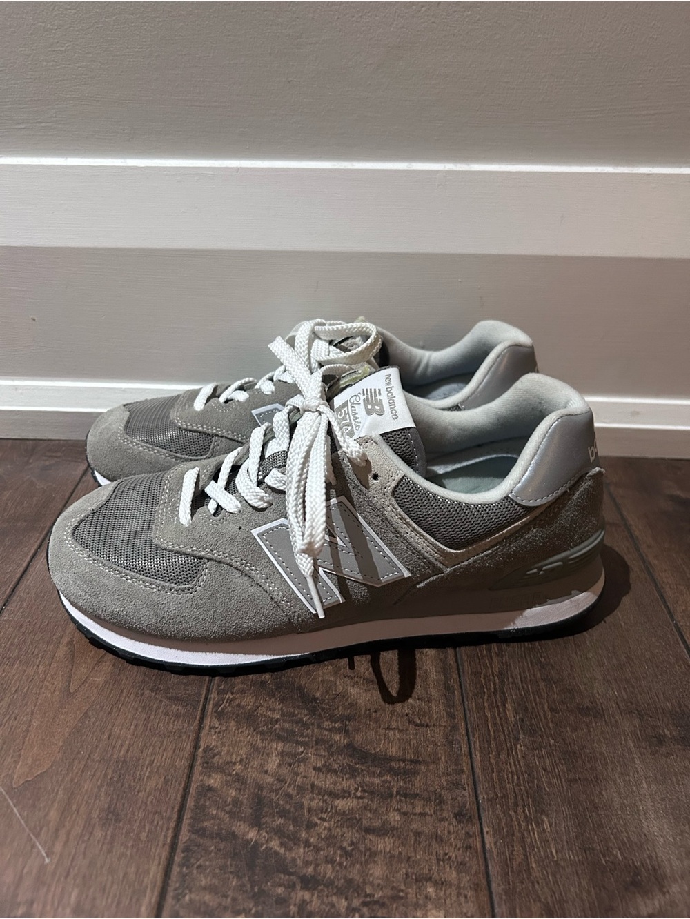 New Balance Men's Classic 574 Sneakers - Light Gray & White